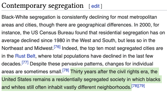 Here is the actual current reality of housing segregation in America.