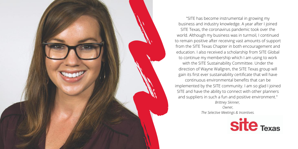 SITEGlobal's tweet photo. Britney from @sitetexas notes the importance of her SITE Global membership at both a regional and local level and the support it's provided her during these testing times.
Are you an #incentiveprof? We want you: https://t.co/Jn4VF7z37c
#SITEstrong https://t.co/QpfQyTycTx