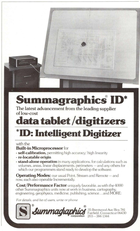 Summagraphics also made digitizers. you don't see these much anymore since drafting is now done entirely by computer.
