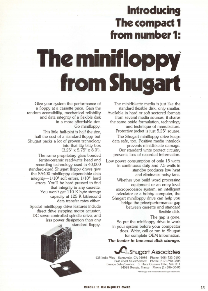 ooh--1976, Shugart introduces the 5 1/4" minifloppy!