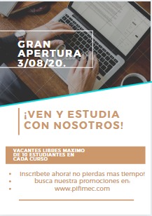 pifimec's tweet photo. Aprovecha nuestra gran apertura el 3 /08/2020.
Con profesores especializados en cada una de las asignaturas qué ofrecemos y con un máximo 10 alumnos por clases.
       ¡ANIMATE  VEN INSCRÍBETE! https://t.co/xyv6QjH0LF