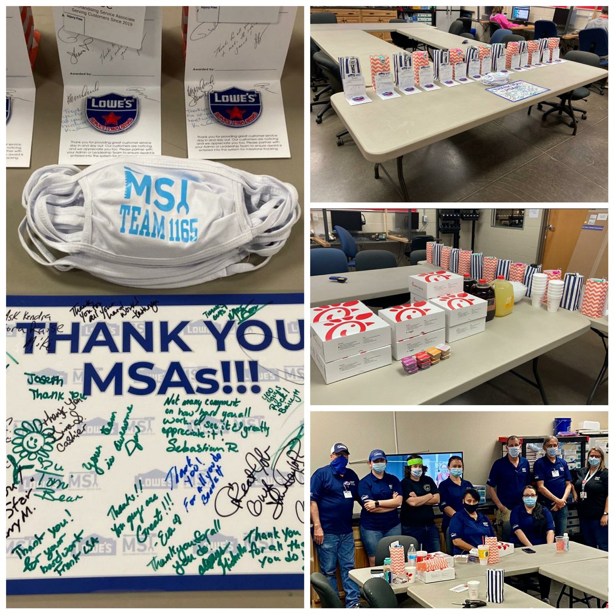 Stephen_Patters's tweet photo. Big shout out to Liz @lowes1165 and team for giving out service awards to the #MST. Your continued support of the team is greatly appreciated!! Also Liz, thank you for having personalized #MST masks made for the entire district!!! @Bartknight74 @JoeMedley10 https://t.co/fE3NdyGOai