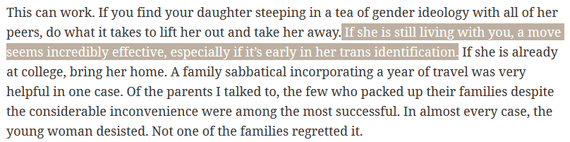 Goddamn. "In almost every case, the young woman desisted. Not one of the families regretted it." Holy shit. "In almost every case, the young woman desisted. Not one of the families regretted it."