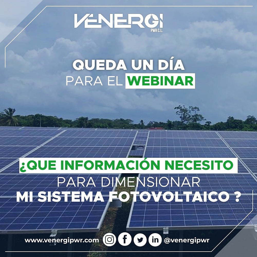 venergipwr's tweet photo. 𝗪𝗘𝗕𝗜𝗡𝗔𝗥 -  Estamos a solo 1 Día 📅 para el Evento de Energía Solar.

El día de mañana en nuestro Webinar explicaremos los pasos para un correcto dimensionamiento.

🔹Registrese en el link 📌 https://t.co/YqV9McZ1so https://t.co/vIb9fLITE7
