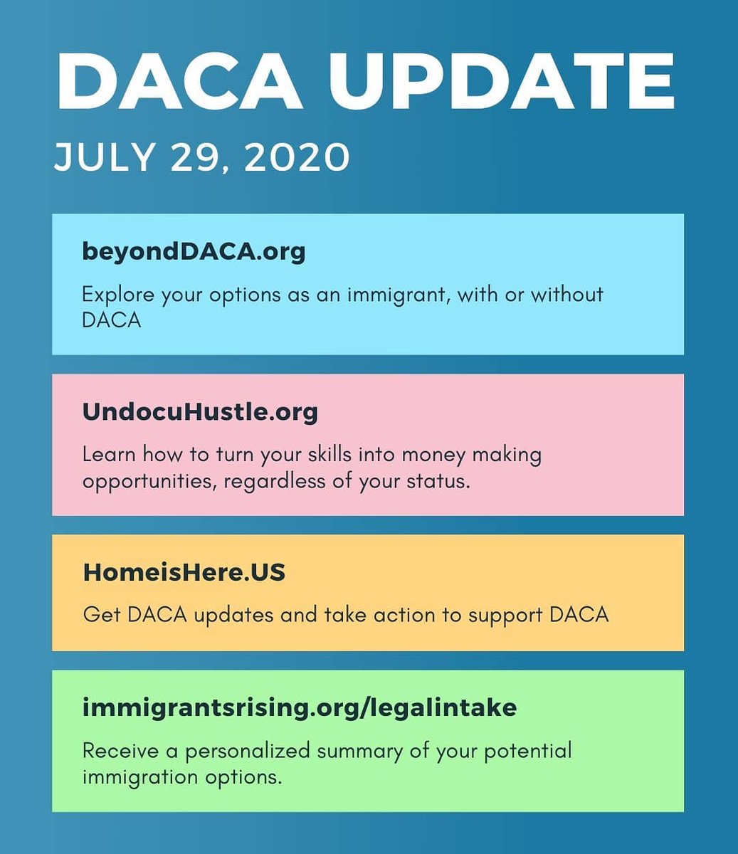 inspiranj's tweet photo. Update on #DACA ‼⬇️⬇️
#Repost @immigrantsrising:
Here are some resources you can access now:
📌 https://t.co/Wi6YDehIML
📌 https://t.co/V1rEmvwu7N
📌 https://t.co/cGPl1jlk4y
📌 https://t.co/RgRbynwT0F
#DACA #DACAUpdate #beyondDACA #maofnj501c3org https://t.co/Hc2f8GLWK2