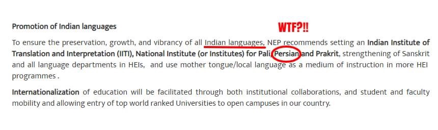 New Education Policy: Thread on why learning Persian is important.1. Large part of Indian history is recorded in Persian. It was the court (official) language of the Muslim rulers. It’s critical to read these documents in original rather than secondary sources or translation.