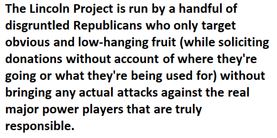 Let's talk about  #TheLincolnProject. (A thread) 1.