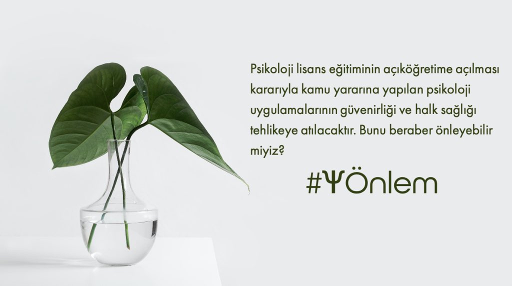 TPDBilgi's tweet photo. Psikoloji lisans eğitiminin açıköğretime açılması kararıyla kamu yararına yapılan psikoloji uygulamalarının güvenirliği ve halk sağlığı tehlikeye atılacaktır. 
Bunu beraber önleyebilir miyiz?

#ΨÖnlem 

@istanbuledutr @ZisanFurat, @acikveuzaktan @yekta_sarac https://t.co/pnqP2WoDQz