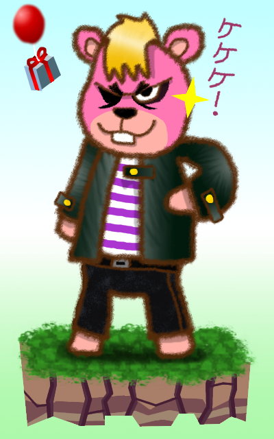 Kuma_hero_ka's tweet photo. This kid is up to no good. | Gabi the Delinquent #animalcrossing #acnh #vladimir #fanart #あつ森 #どうぶつの森 #ガビ #blackjacket #leatherjacket #naughty #badboy #bear #japaneseculture #plotting #bancho #番長 #nastyplot #scarylook #snarky #mischief https://t.co/EuA4FY12Ss