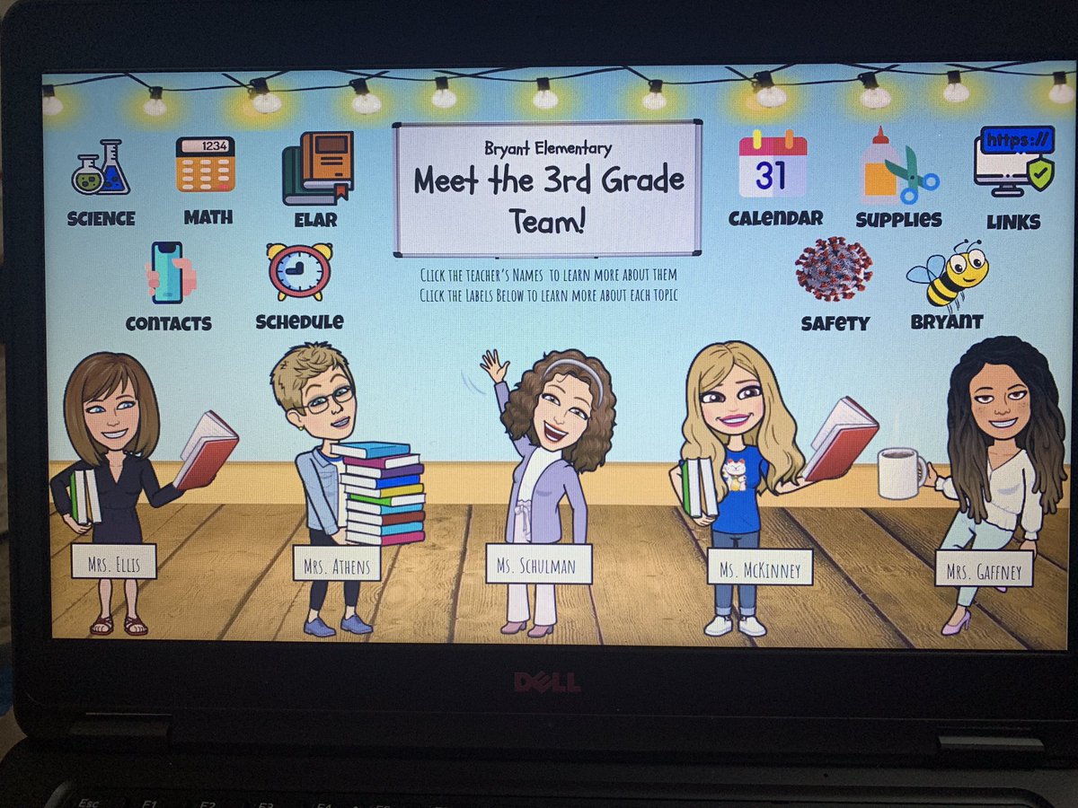 Working on a Bitmoji presentation for the 3rd grade team <a href="/bryant_ele/">Bryant Elementary</a>. All of the pictures are linked to other slides, making info more accessible for families! I’m loving all the new ideas for tech integration! <a href="/ArlingtonISD/">Arlington ISD</a> <a href="/arlingtech/">Arlingtech</a> <a href="/AISDLearning/">AISD ProfLearning</a>