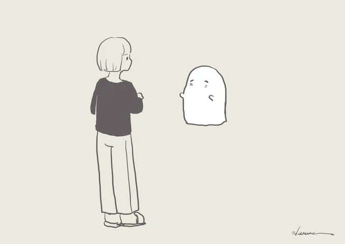 触ってみてほしいおばけ Ghost wants her to touch himself. 