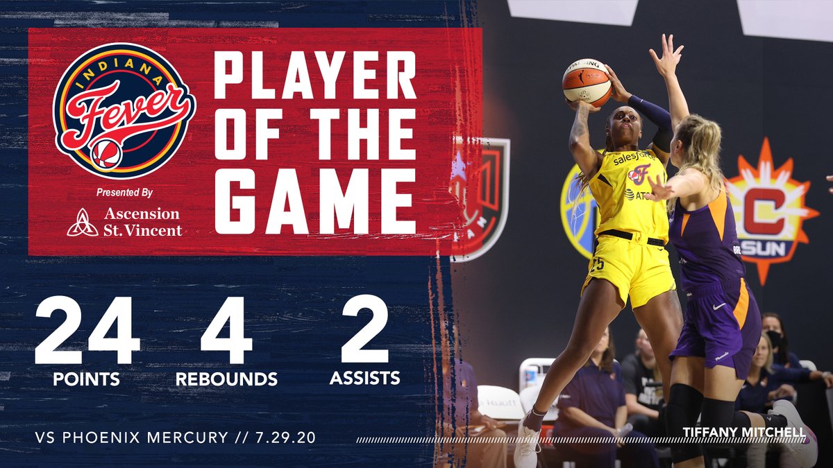 IndianaFever's tweet image. 20 point second half 💪🏾

@TiffMitch25 is your Player of the Game 🔥