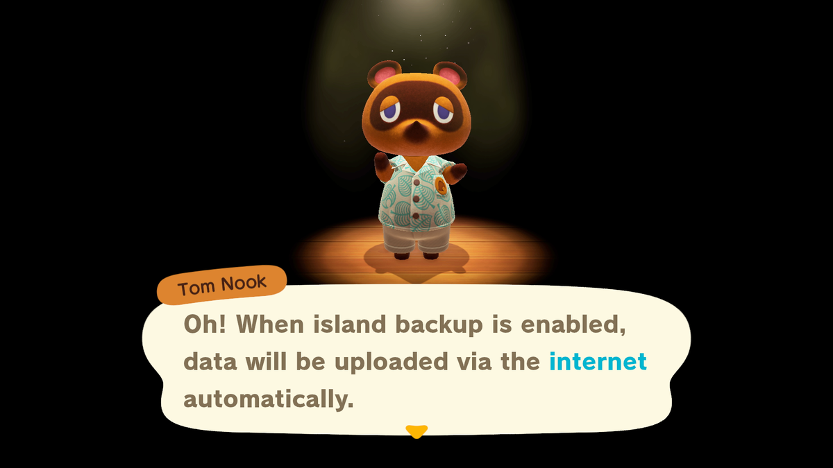 ACWorldBlog's tweet photo. The Island Backup &amp; Restoration Service is now available in Animal Crossing: New Horizons for players with a Nintendo Switch Online membership! 🎉 You can enable feature by pressing - to access Settings on the title screen. #ACNH https://t.co/uffKEQC6l0