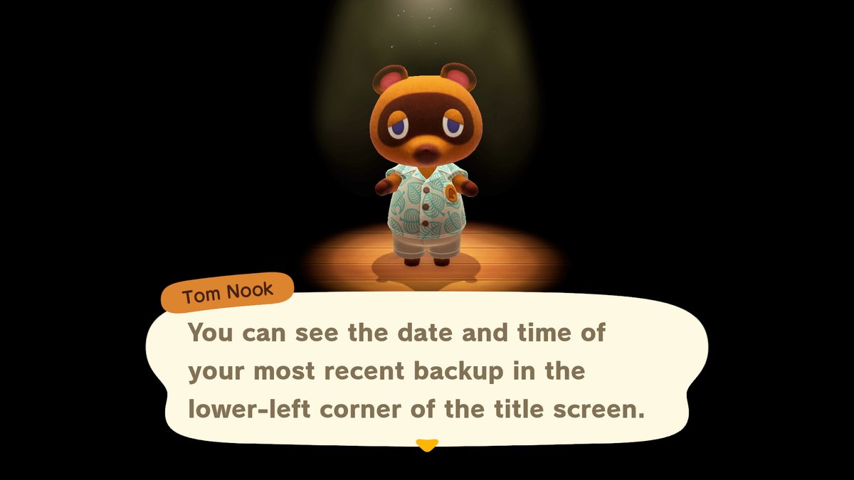 ACWorldBlog's tweet photo. The Island Backup &amp; Restoration Service is now available in Animal Crossing: New Horizons for players with a Nintendo Switch Online membership! 🎉 You can enable feature by pressing - to access Settings on the title screen. #ACNH https://t.co/uffKEQC6l0