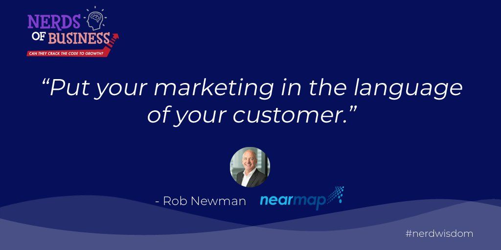 nerds_business's tweet photo. Using your customer's language is essential in effective #marketing. 

Learn more #nerdwisdom from Rob Newman of Nearmap when you tune in to our brand new aubiz podcast --> https://t.co/Jb854hNkCQ

#nerdsofbusiness
#marketingtips 
#businessadvice https://t.co/K45yedXijY