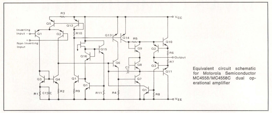 ooh: schematic of the Motorola MC4558 op amp