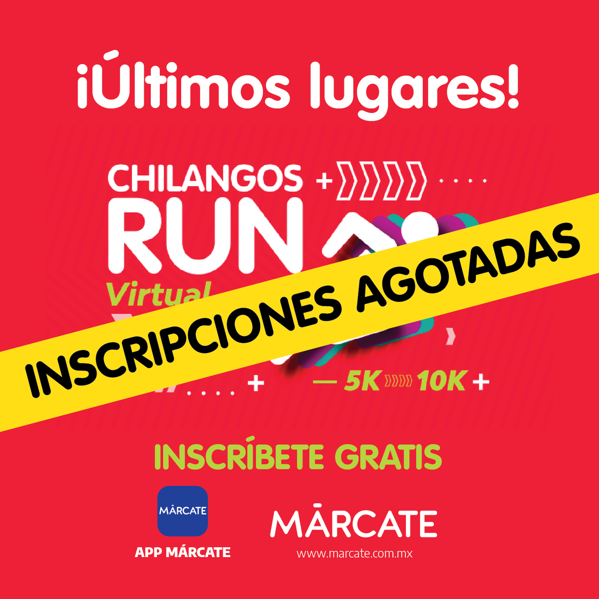 Marcatemx's tweet photo. 🔥 INSCRIPCIONES AGOTADAS 🔥 ¡Gracias a todos! Nos vemos el domingo para correr con todo en Chilangos Run Virtual 🏃🔥🔥📲 #ChilangosRunVirtual
*Abre hilo para más información* https://t.co/3xlhb5aChj