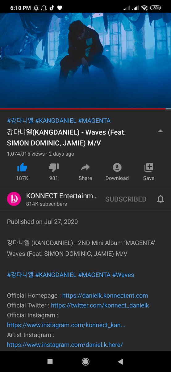 winklejh's tweet image. √ kang daniel - waves (200729) #StreamWaves @konnect_danielk youtu.be/SlNTVljJf3g