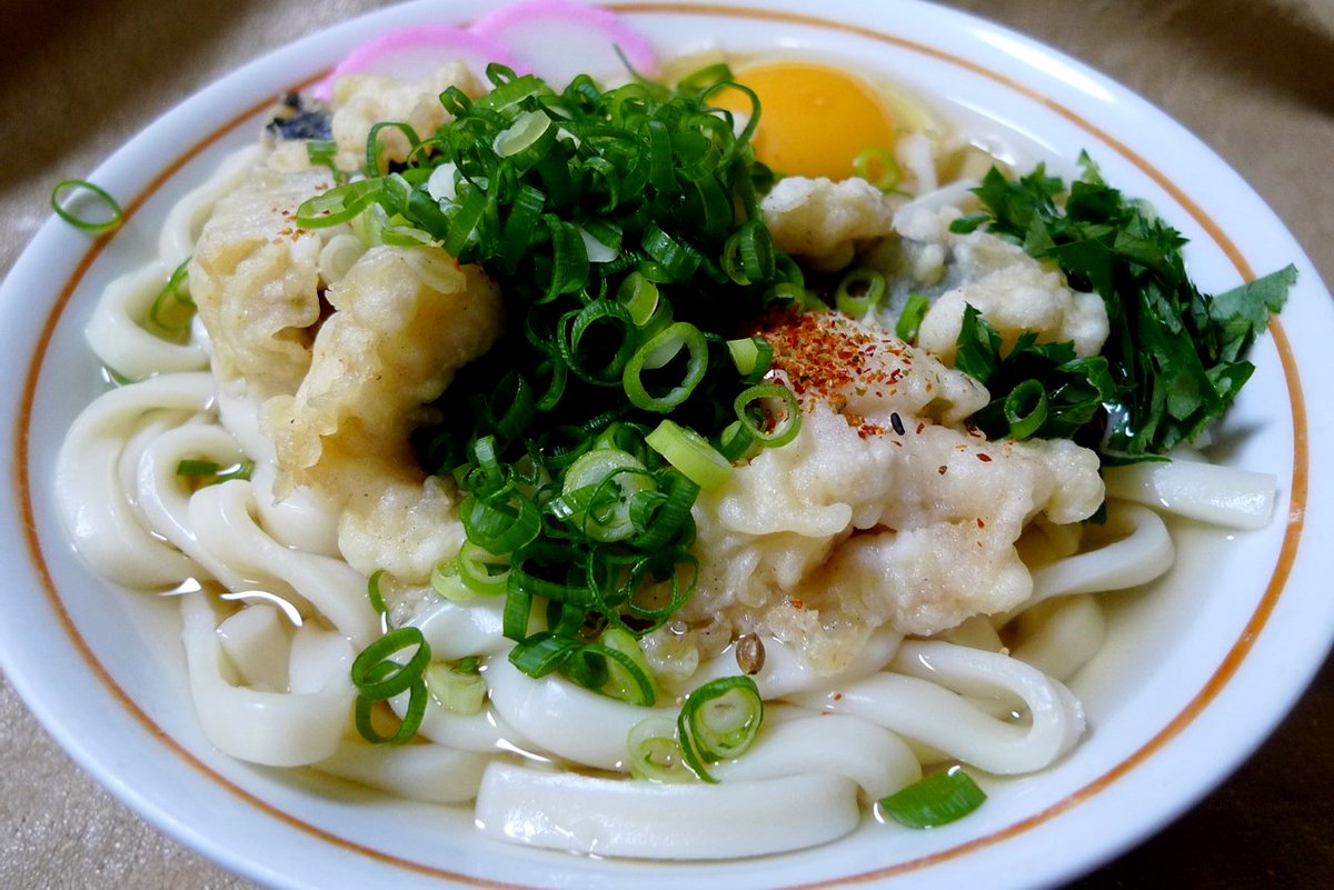 Kawachimori's tweet photo. 今朝は昨夜のハモの天ぷら(作り過ぎました😅)の残りでうどん🍜を頂きました(゚∀゚)=3ウマー!
#うどん #udon #饂飩 #ウドン #noodles #麺 #tempura #天ぷらうどん #天ぷら #鱧 #はも #ハモ #pikeconger #朝食 #朝ご飯 #朝ごはん #breakfast #うちごはん #おうちご飯 #朝からガッツリ https://t.co/WhpZKNWzLC