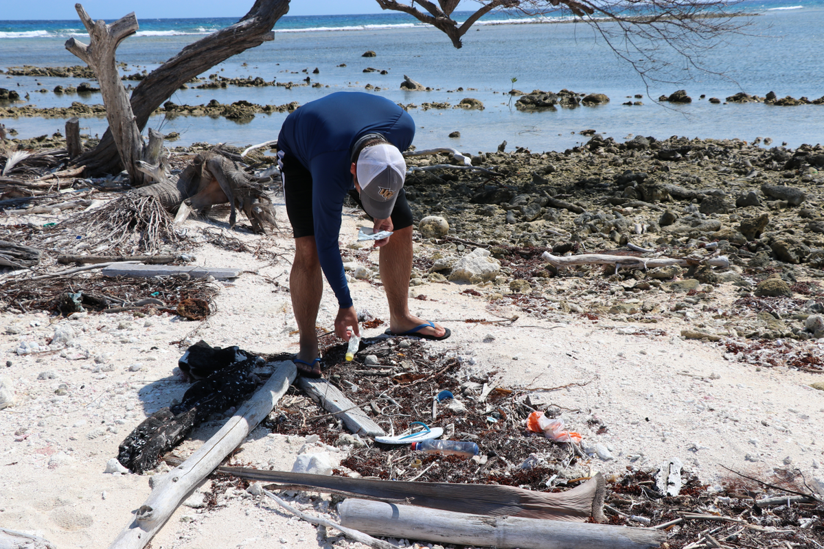 DrKJoyce's tweet photo. Flashback from #OpenReef #dronemapping in Belize with @citizen_gis. From an UNINHABITED island. How did you go with #PlasticFreeJuly? What are your favourite hacks? https://t.co/zfqX8ox1kg