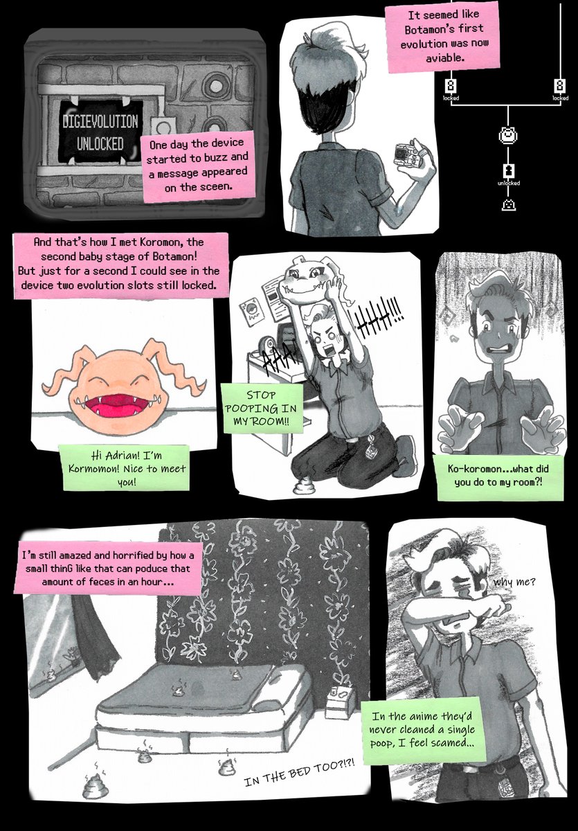 MagicGirlSerena's tweet photo. So, I've spent all day working in this and the next page, at some point I really hated the way it looked, but, looking it now...It's not that bad, I always wanted to make a comic and...I'm considering this a Tester! yay!
#Koromon #Digimon #Digimon2020 #DigiTamer2020 #DigimonUK https://t.co/meaB9qLXcn