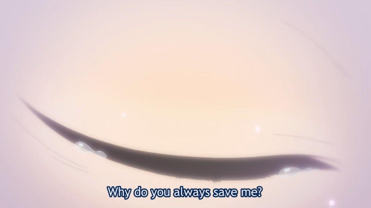 The source of his struggles & pain speaks out, and there's a clear change in Subaru as he remembers. Emilia is the source of all of his suffering, but also part of what prompted his introspection, realizing his flaws and how much he'd wronged her in his little escapist fantasy.