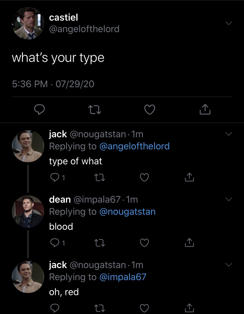 thread of spn characters if they had twitter accounts because i’m bored 