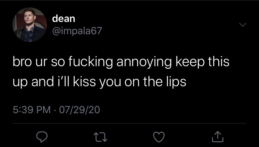 thread of spn characters if they had twitter accounts because i’m bored 