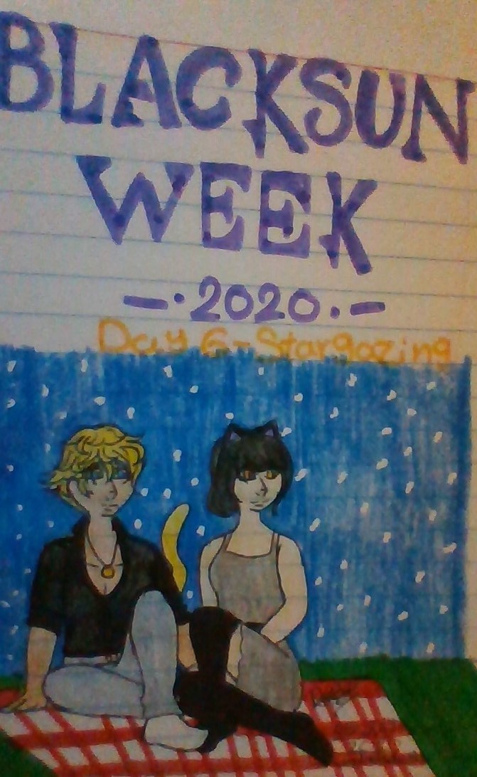 Deby_TheLazy3's tweet photo. this time i did not dress blake in purple and i gave them socks (cuz i idk how to draw feet) and for some reason i feel like sun is going to make a litter tonight but still i hope someone likes it! 
Blacksun week 2020, day 6-Stargazing
#blacksunweek2020 #blacksunweek https://t.co/H3KwJEvQYS