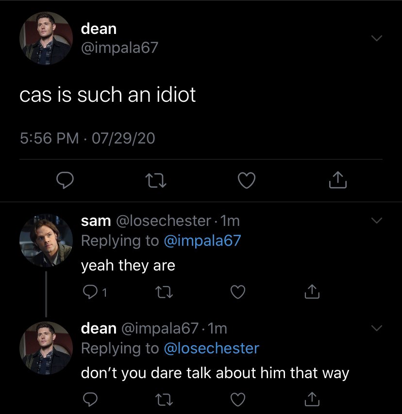 thread of spn characters if they had twitter accounts because i’m bored 