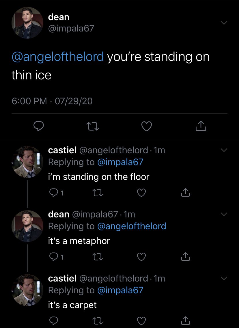 thread of spn characters if they had twitter accounts because i’m bored 