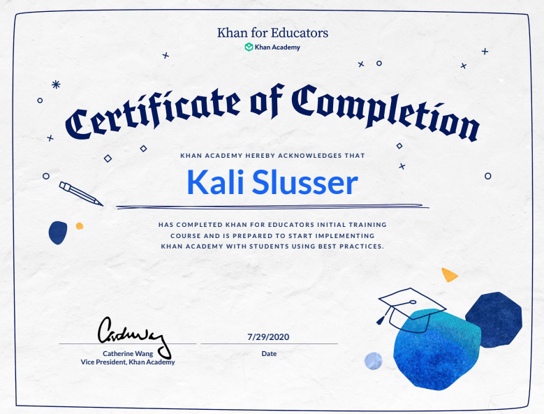 KaliSlusser's tweet image. Spending a couple of hours each day learning is paying off.   I WILL be ready for ALL THINGS #virtualTeaching #KhanForEducators