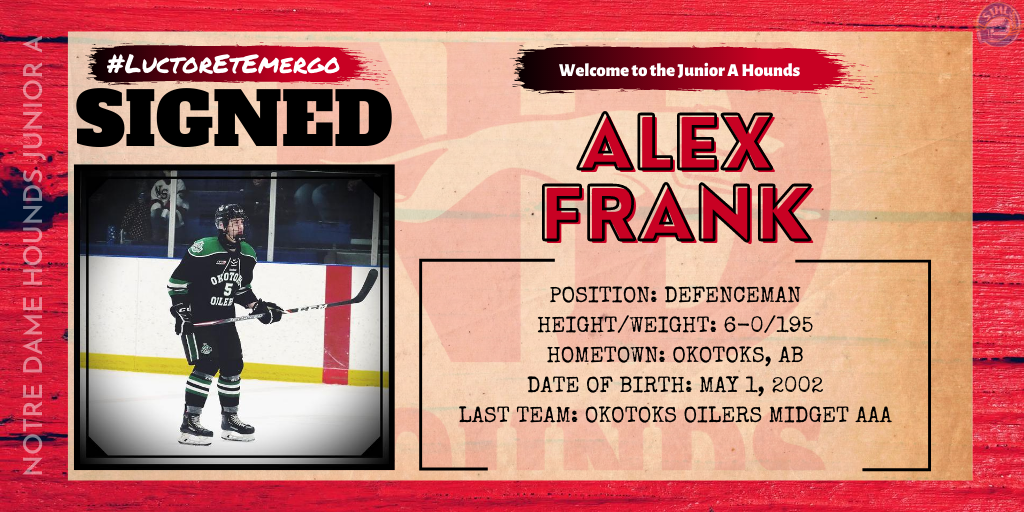 Welcome to the @ndjrahounds, Alex Frank!