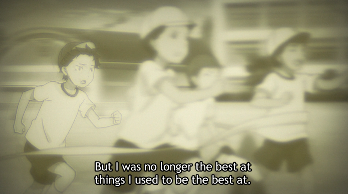 The scene that follows is one that I'm sure a lot of people can relate to— the "gifted" child growing up to realize they're actually nothing special, a struggle many had to go through in their teenage years. But that's only part of it for our protagonist.