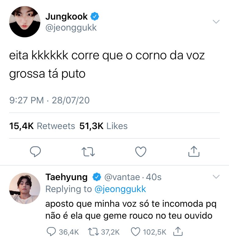 taekookster's tweet photo. / taekook crack! au / 

onde o taehyung e jungkook são youtubers que até então se odeiam, mas os fãs começaram a shippar os dois e tudo virou um caos https://t.co/BAUB0xw6hO