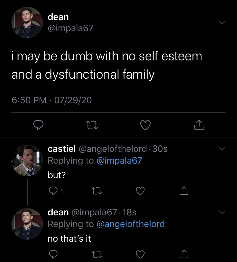 thread of spn characters if they had twitter accounts because i’m bored 