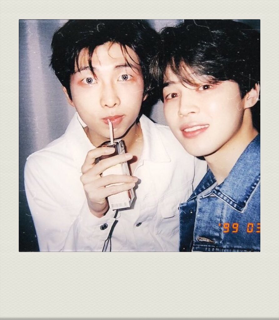 a thread of BTS as college friends through 90s polaroids