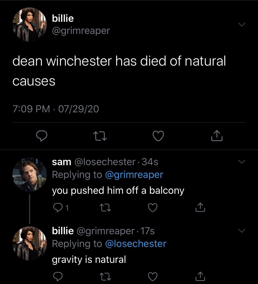 thread of spn characters if they had twitter accounts because i’m bored 