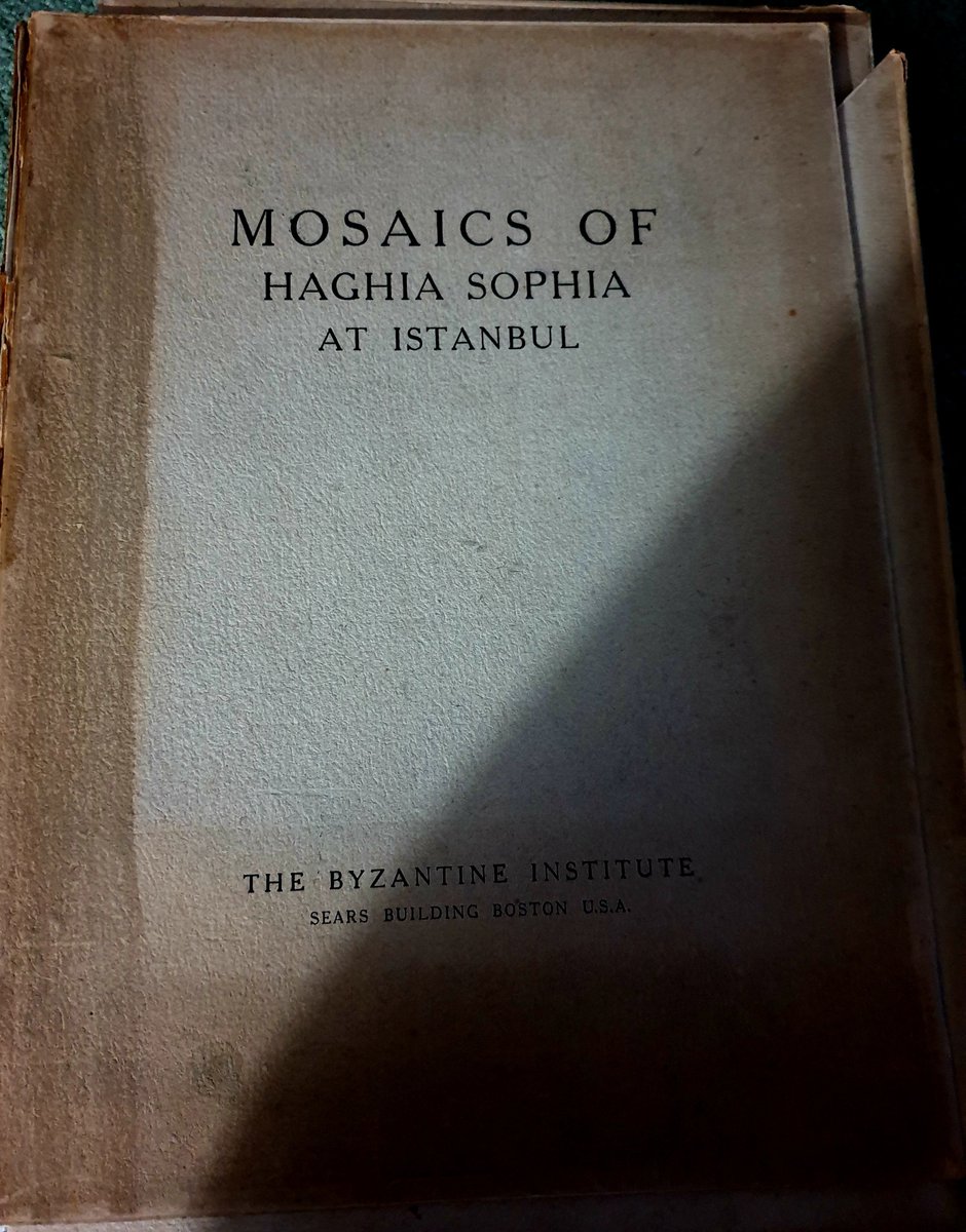 A short photo  on the Mosaics of  #HagiaSophia a book of photographs published in 1950 by the Byzantine Institute in limited number to commemorate the uncovering of the Byzantine mosaics...1/ #medievaltwitter
