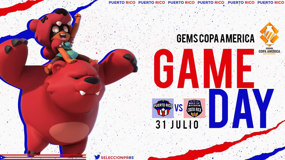 seleccionprbs's tweet photo. #BrawlStars | Game Day

Este proximo viernes 31 de julio sera la segunda semana del "☠️Grupo de la Muerte☠️" en la Copa America @GEMS_BS, en donde a las 21:30 ET nos enfrentaremos a la Seleccion de Costa Rica @BrawlStars_CRC. 👀NO SE LO PIERDAN👀

#OrgulloBoricua 💯🇵🇷 https://t.co/Z09Qa80kjr