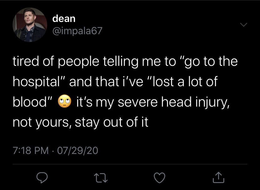 thread of spn characters if they had twitter accounts because i’m bored 