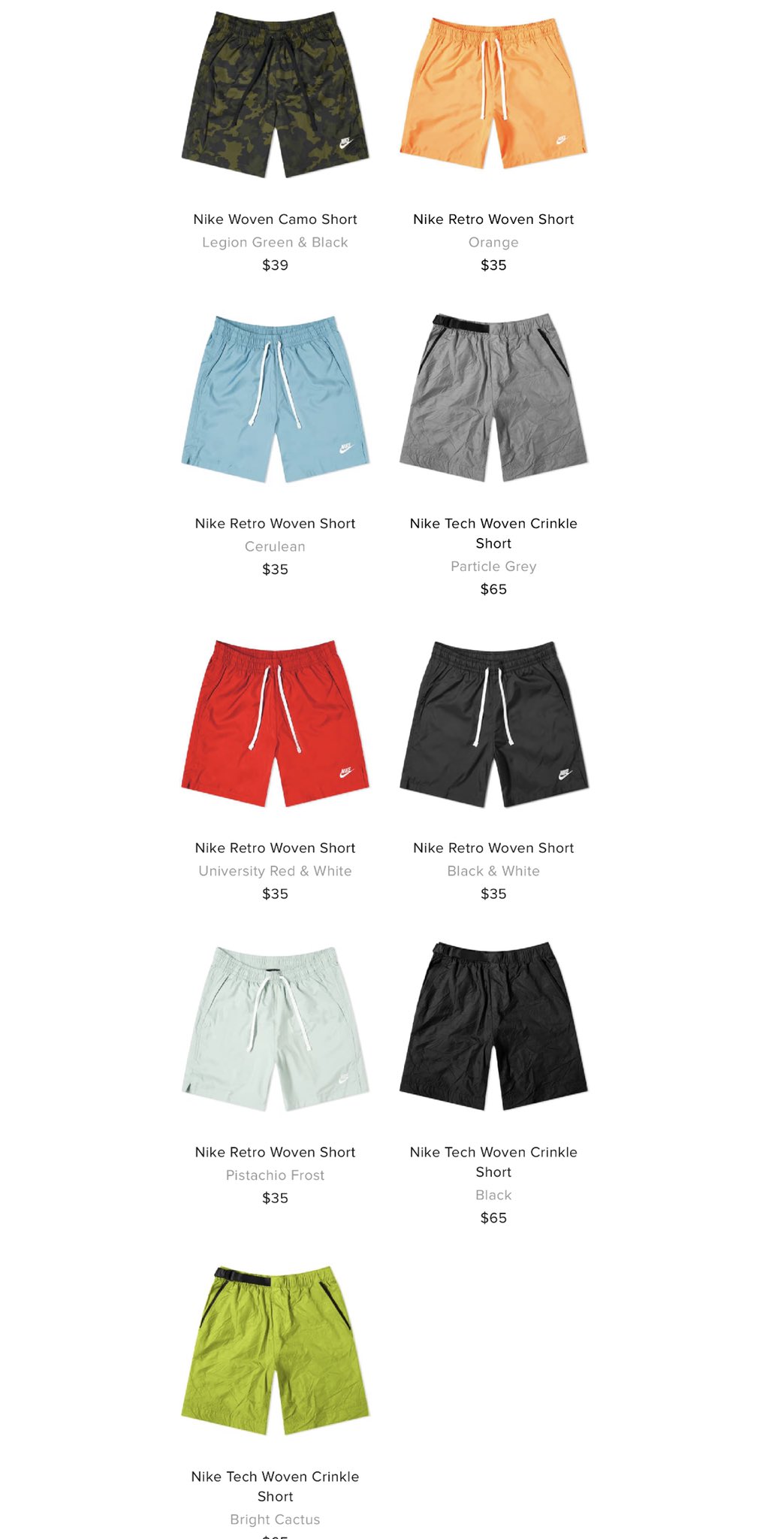 nike retro woven short