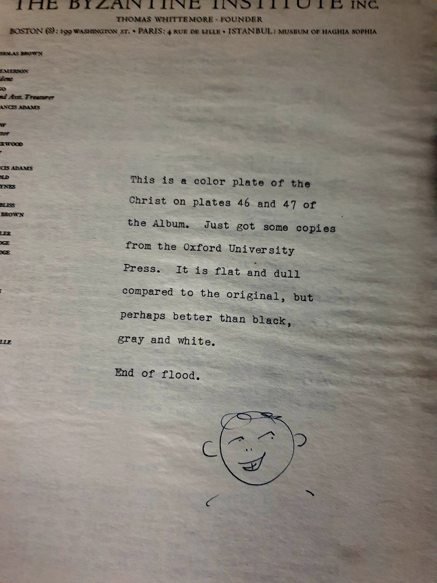 The black & white photographs  of the newly-uncovered mosaics are accompanied by a type-written descriptive booklet with some elements added by hand, by Thomas Whittemore himself?...2/