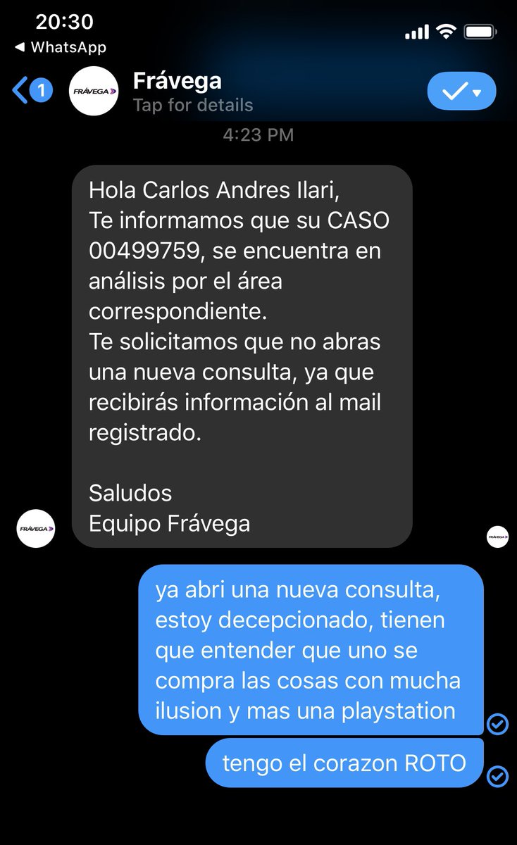 CharlesDickend's tweet photo. Horrible lo que me está haciendo @fravegaonline por favor ayúdame con un RT para que estos chantas hagan algo y ME ENTREGUEN MI PLAYSTATION https://t.co/r1om5qTKw1