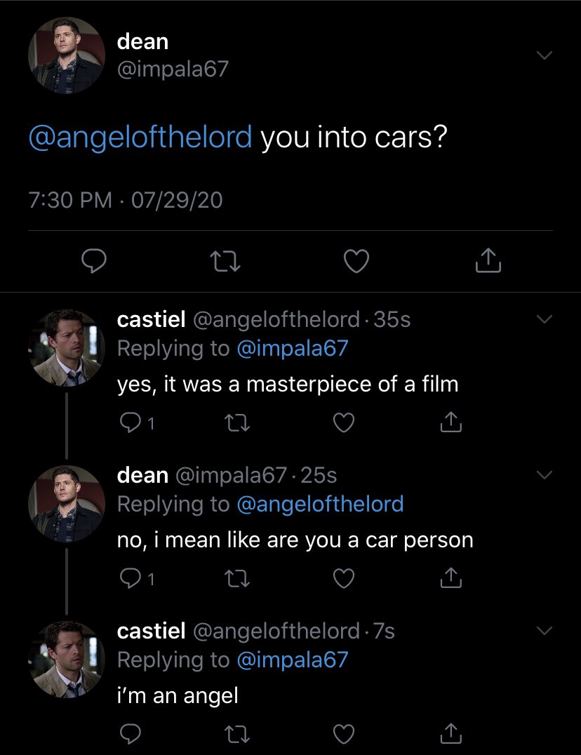 thread of spn characters if they had twitter accounts because i’m bored 