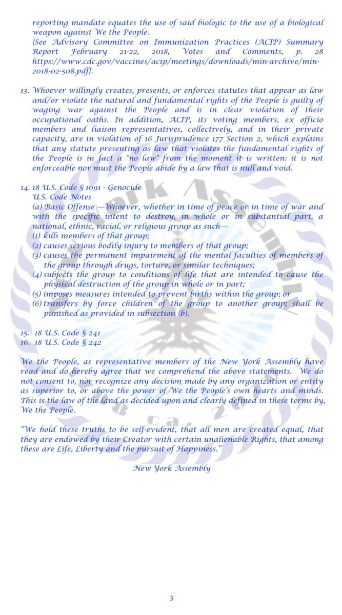 The ACIP have been sent a cease and desist notice from #WeThePeople at the @NyAssembly #RestoreTheRepublic #CeaseandDesist #ACIP #RestorePowerToThePeople <a href="/NYGovCuomo/">Archive: Governor Andrew Cuomo</a> <a href="/POTUS/">President Donald J. Trump</a> <a href="/realDonaldTrump/">Donald J. Trump</a>