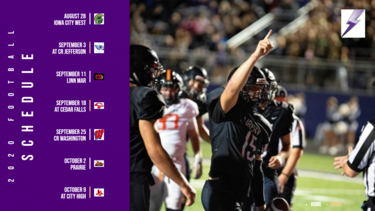 LibertyHS_AD's tweet photo. Revised 2020 Liberty Football Schedule.  Sophs will play at 5:00 PM prior to the Varsity game at 7:15 PM. https://t.co/P0KT51QoAw