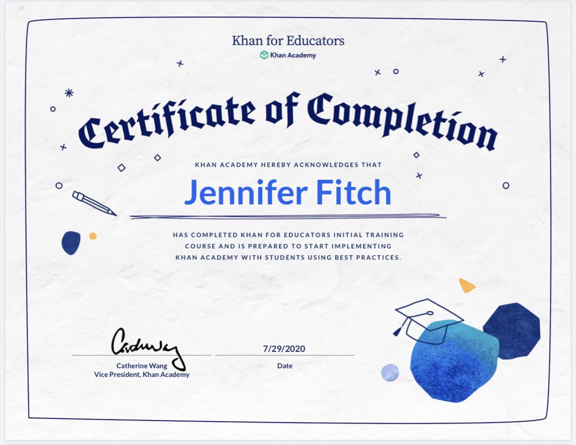 fitty_j's tweet image. I finished the educators training course on Khan Academy.  🎉#KhanForEducators