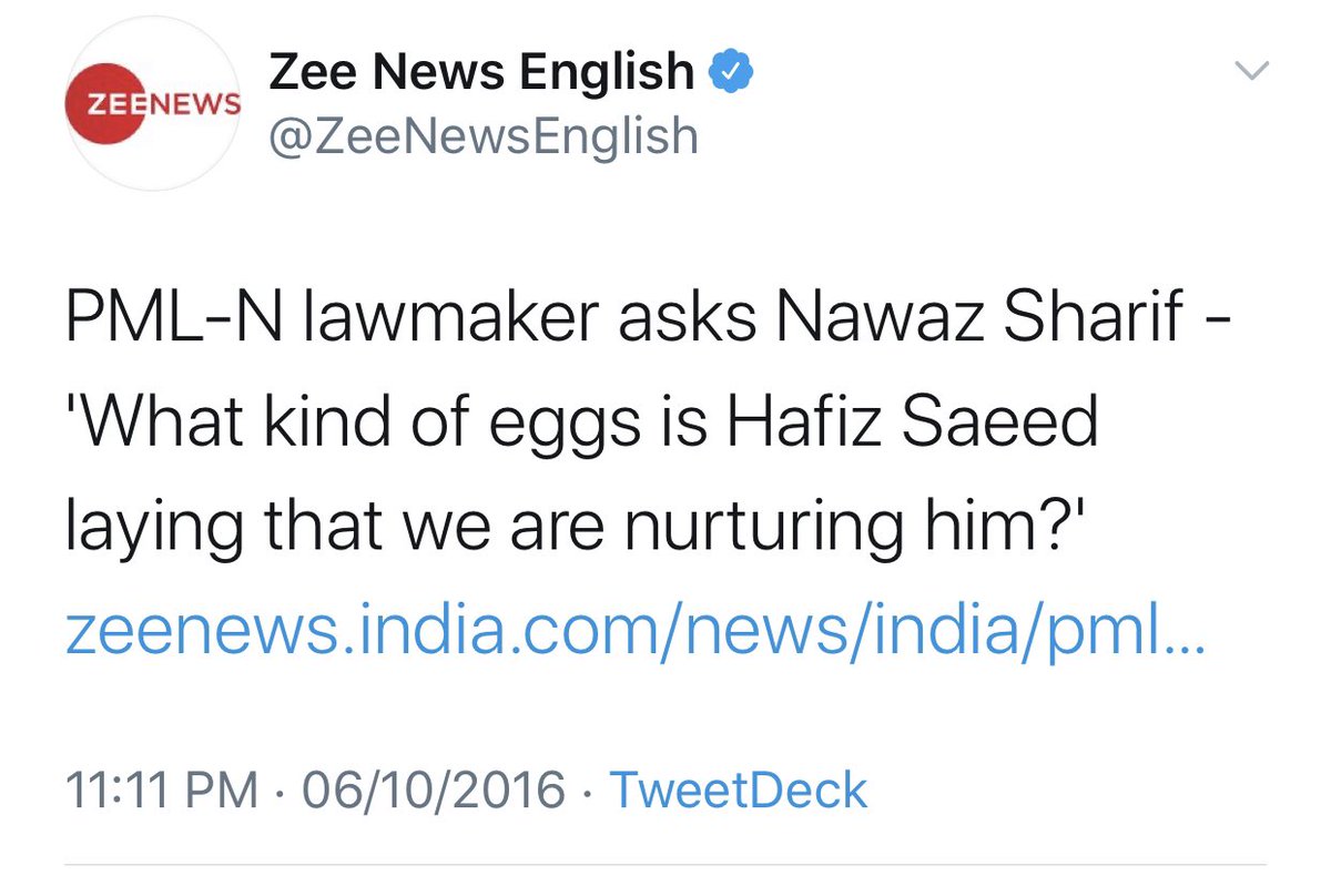 A Couple of Years before this Pmln leadership was struggling to address the issues on hand despite being in Power with 2/3rd Majority. The late Rana Afzal ,Pmln MNA & Finance Minister later on stated his own Governments weakness which was quoted by  @ZeeNewsEnglish, An Indian Tv