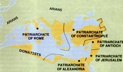 The one universal church was organised into a pentarchy, ie five independent but cooperating regions or dioceses, after the original apostles had long died. These were Rome, Constantinople in modern Turkey, Antioch in Syria, Alexandria in Egypt and Jerusalem.